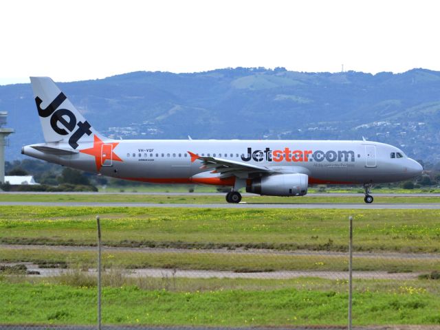 Airbus A320 (VH-VQF) - On taxi-way heading for take off on runway 05. Thursday 12th July 2012.