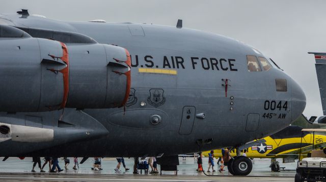 Boeing Globemaster III (97-0044) - "Spirit of the City of Fairborn" sitting on a rainy day at the 2015 Dayton Air Show.