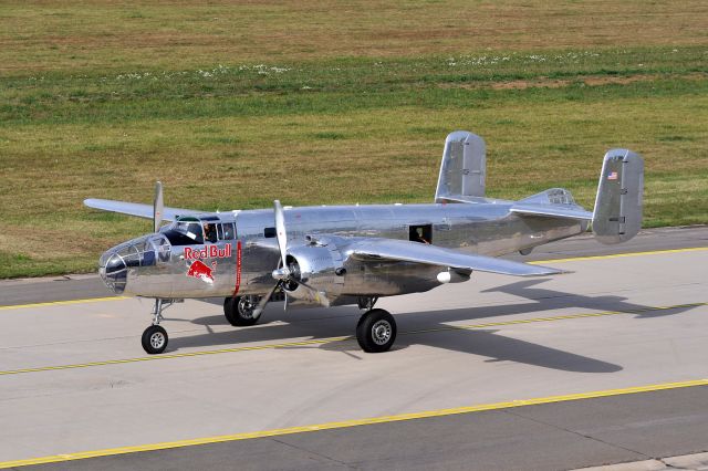 North American TB-25 Mitchell (N6123C) - NATO Days 2012 arrival. September 21st.