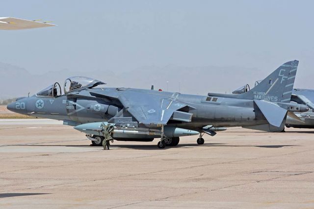 16-3883 — - McDonnell-Douglas AV-8B Harrier BuNo 163883 #20 of VMA-211 Avengers at Phoenix-Mesa Gateway Airport on April 15, 2016.