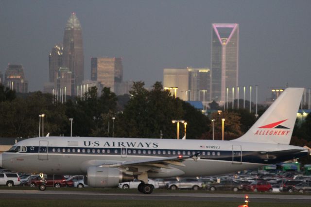 Airbus A319 (N745VJ) - Charlotte Douglas airport overlook-