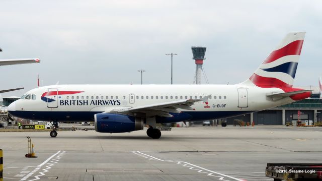 Airbus A319 (G-EUOF) - From terminal 5 at LHR.