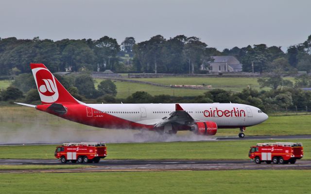 Airbus A330-300 (D-ALPJ) - air berlin a330 d-alpj on a medical diversion to shannon while enroute from dusseldorf to jfk 2/8/15.