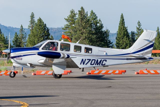 Beechcraft Bonanza (36) (N70MC) - N70MC taxiing on Quebec (3 June, 2021)