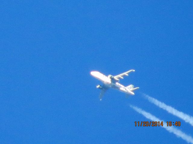 Airbus A319 (N902FR) - Frontier flight 589 from TYS to DEN over Southeastern Kansas at 36,000 feet.