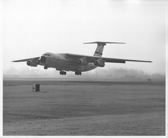 Lockheed C-141 Starlifter — - This C-141A is landing at Yokota Air Base near Tokyo, Japan. This was one of the primary stopping places for aircraft going and coming from Viet Nam. Photo taken in 1973. In 1973 I personally counted airplanes like this departing or landing every 12 minutes at the height of the war. The receipt and dispatch of these aircraft was handled by the 610 MASS (Military Airlift Support Squadron) for the Military Airlift Command. 