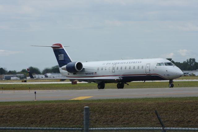 Canadair Regional Jet CRJ-200 (N406AW) - Action at Buffalo Niagara International.