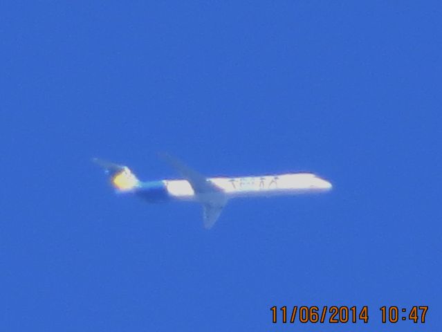 McDonnell Douglas MD-83 (N408NV) - Allegiant Air flight 116 from AZA to SGF over Southeastern Kansas at 29,000 feet.