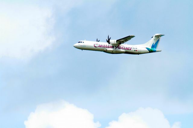 ATR ATR-72 (9Y-TTB) - Caribbean Airlines 9Y-TTB Seen flying over Bon Accord, Tobago. Courtesy West Indies Cricket ©