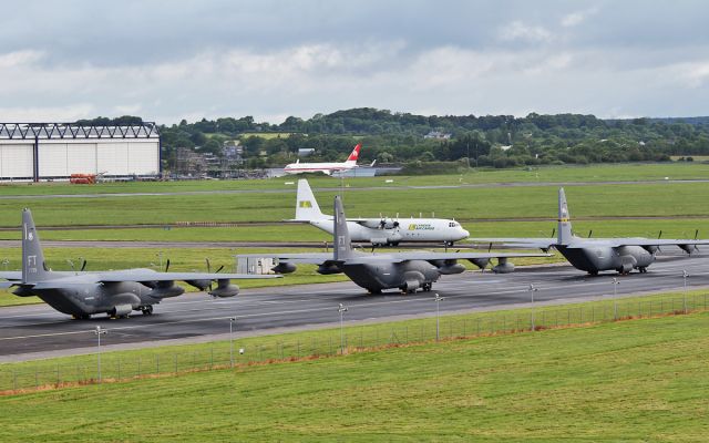 Lockheed C-130 Hercules — - usaf hc-130j x2,c-130j x1 and lynden air cargo l-100-30 at shannon 5/6/17.