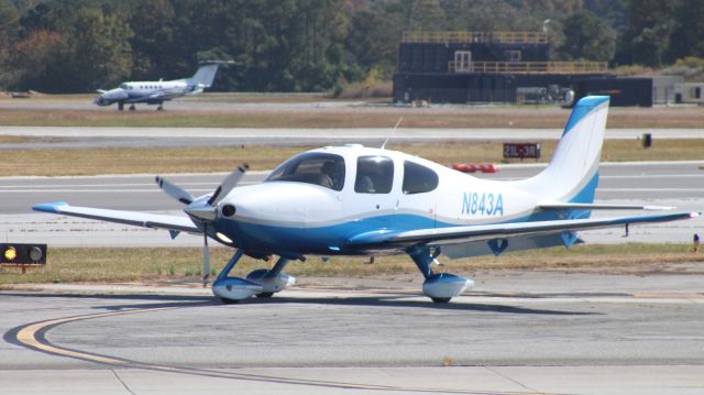 Cirrus SR-22 (N843A) - Blue is quite a nice color on Cirrus aircraft.