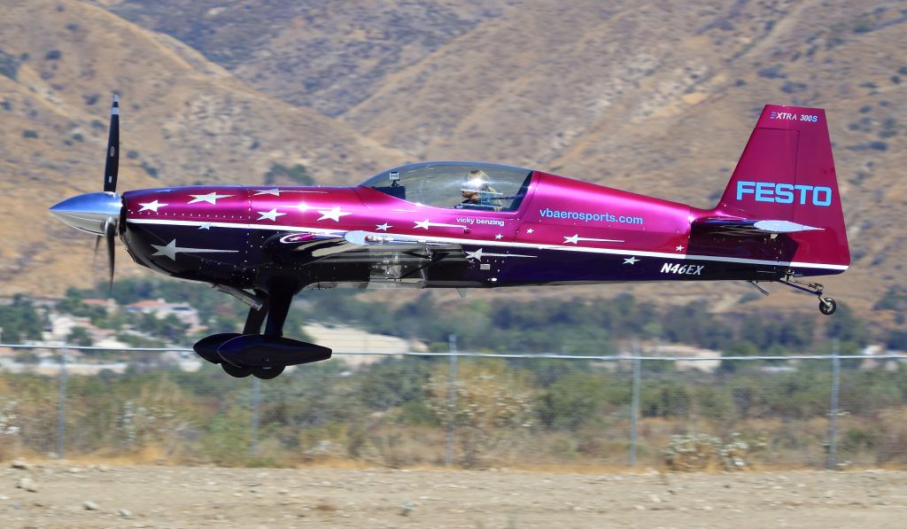 N46EX — - Extra 300s, as Vicky Benzing takes flight, Redlands, Ca., Airshow 10-9-2010