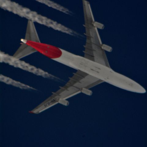 Boeing 747-400 (VH-OJS) - QANTAS 107 Los Angeles Intl to John F Kennedy Intl over Cleveland 35,000 ft. 11-21-14.