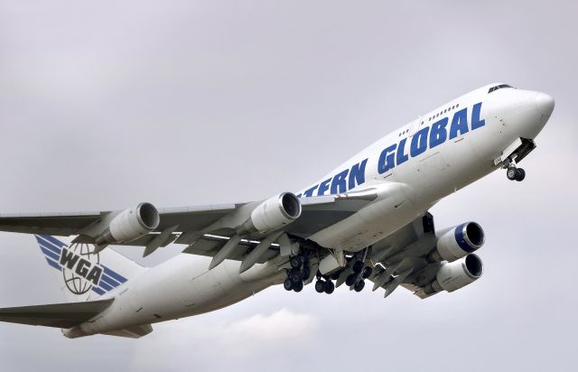 Boeing 747-400 (N356KD) - Western Global B747-4F departing Mildenhall. mp©ð¸