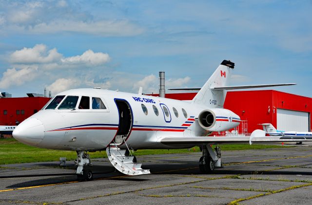 Dassault Falcon 20 (RSRCH01) - Flying sorties from CYHU for the week. Operated by CNRC.