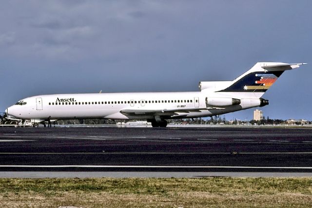 Piper Saratoga/Lance (VH-RMP) - ANSETT AIRLINES OF AUSTRALIA - BOEING 727-277/ADV - REG : VH-RMP (CN 22068/1660) - WEST BEACH ADELAIDE SA. AUSTRALIA - YPAD 9/8/1987 35MM SLIDE CONVERSION USING A LIGHTBOX AND A NIKON L810 DIGITAL CAMERA IN THE MACRO MODE