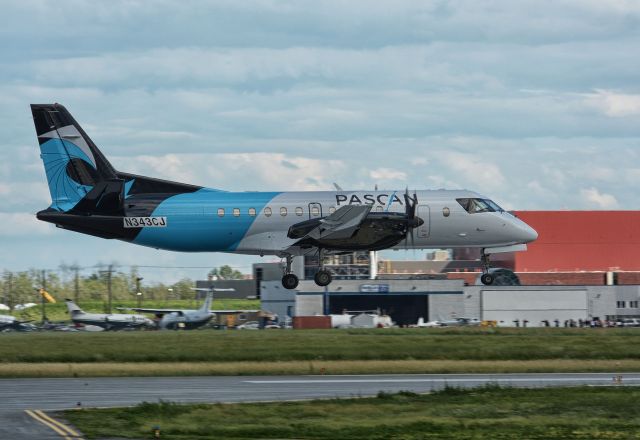 Saab 340 (N343CJ) - New addition to the fleet. Arrival of the first Saab 340 for Pascan in CYHU.