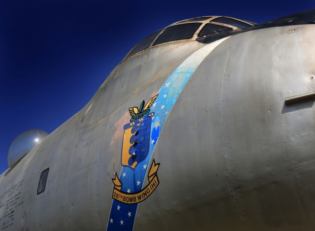 — — - Convair B-36 Peacemaker nuclear detergent post WWII bomber on display at Castle AFB, Atwater, Ca.