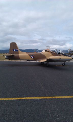 HUNTING PERCIVAL P-84 Jet Provost (VH-YZC) - Jet Provost VH-YZC ferrying thru to YMHB at YFLI (Taken with phone), 2014