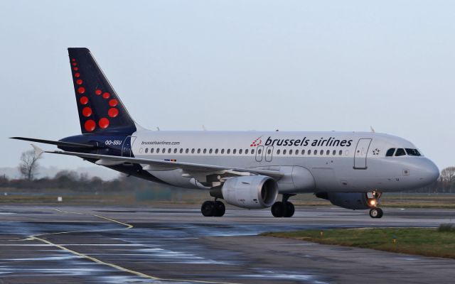 Airbus A319 (OO-SSU) - brussels airlines a319 oo-ssu arriving in shannon 12/1/15.