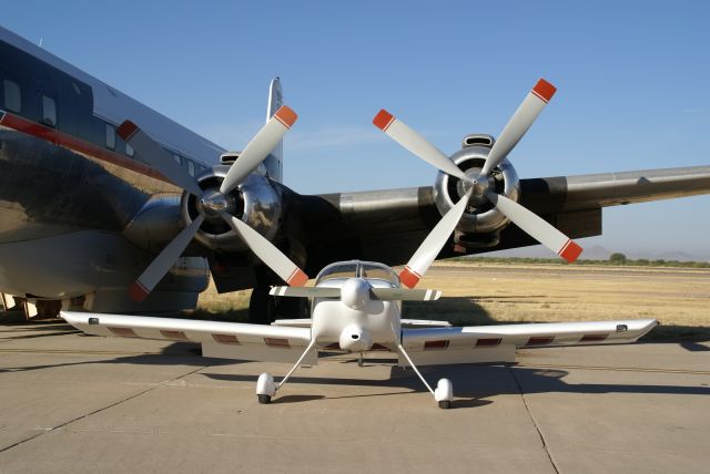 N339DB — - RV 6 (based at P19) and DC 7 at Coolidge (P08), Arizona.