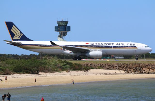 Airbus A330-300 (9V-STG) - 9V-STG Taxis to 34Ls threshold on a hot spring day.