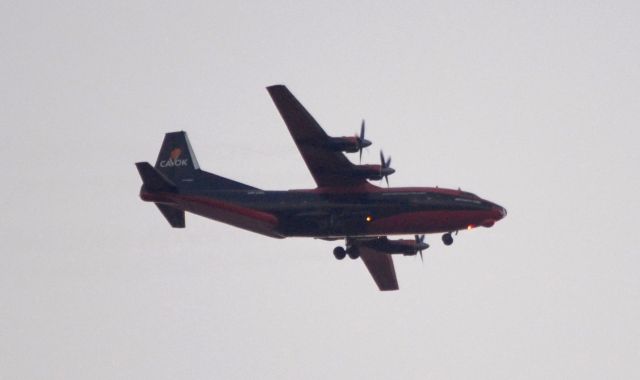 Antonov An-12 (UR-CKL) - Cavok Air #7088 - Antonov AN-12 from St. Johns (CYYT) arriving early in the morning before sunrise.