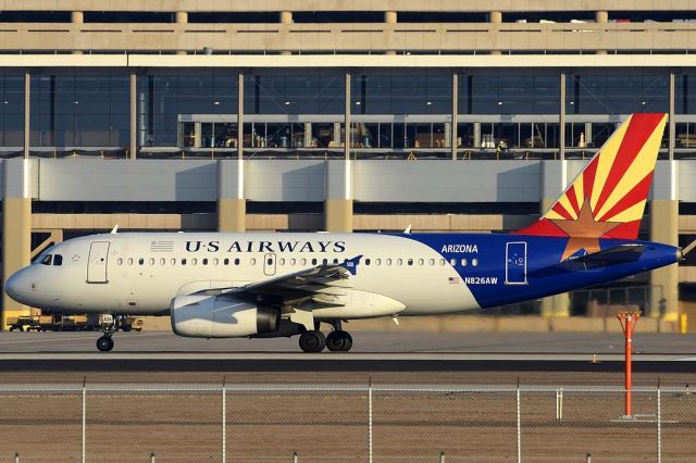 Airbus A319 (N826AW) - A319-132 N826AW Arizona was delivered to America West on July 6, 2001.