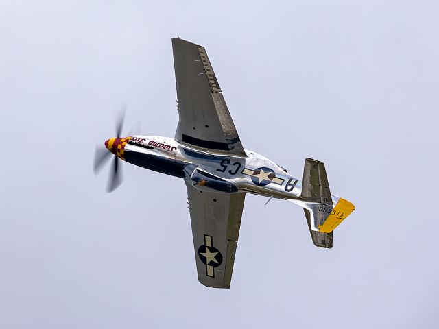 North American P-51 Mustang (N5420V) - Swamp Fox, a P-51D-25NA, Serial #44-74202, Registration N5420V at the CenterPoint Energy Dayton Air Show Sunday, 23 Jun 2024.