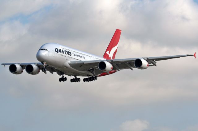 Airbus A380-800 (VH-OQA) - The first Qantas A380 arriving in Sydney