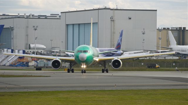 BOEING 767-300 (G-DHLK) - BOE546 taxis onto runway 16R for its maiden flight on 11/6/12. (LN:1041  c/n 37810).