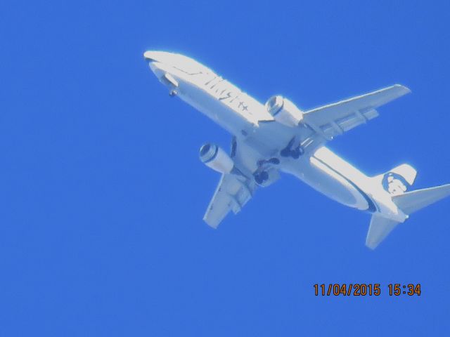 BOEING 737-400 (N703AS) - Alaska Airlines test flight 9430 out of OKC over Southeaster Kansas at 15,900 feet and 150mph.