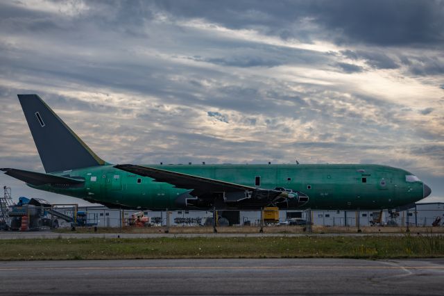 — — - A KC-767 tanker in final build stages - but no engines yet - at Boeing Everett, Washington