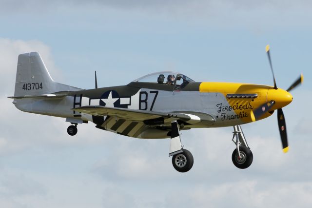 — — - Coming into land at Duxford Air Museum.