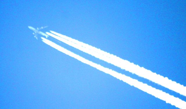 Airbus A380-800 — - Passing over KSFO enroute to KLAX