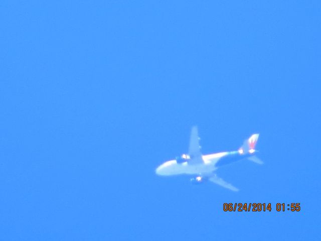 Airbus A319 (N310NV) - Allegiant Air flight 116 from Springfield Mo to Phoenix over Baxter Springs Ks at 21,850 feet.