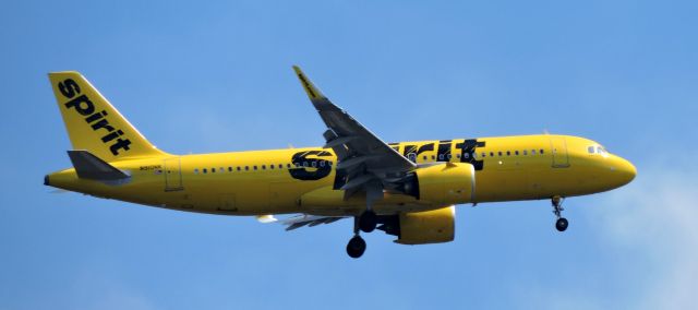 Airbus A320 (N910NK) - A minute before landing, spring 2019.