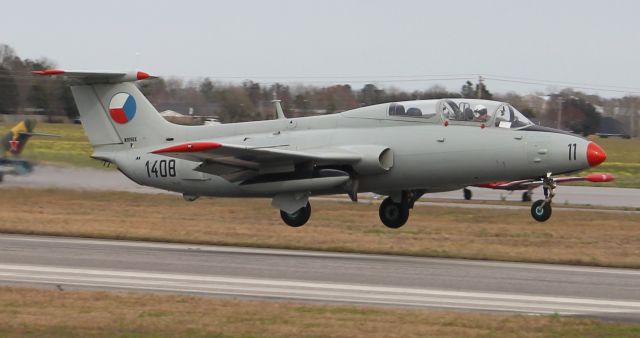Aero L-29 Delfin (N9196X) - An Aero Vodochody L-29 Delfin (NATO code name: Maya) arriving during the Classic Jet Aircraft Association's 2021 JetBlast at H. L. Sonny Callahan Airport, Fairhope, AL - March 5, 2021.