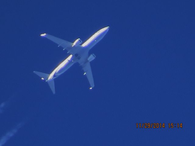 Boeing 737-800 (N577AS) - Alaska Airlines flight 774 from SEA to TPA over Baxter Springs Kansas (78KS) at 37,000 feet.