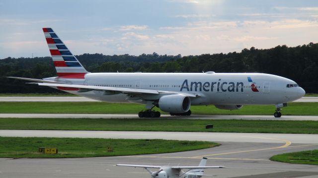 Boeing 777-200 (N798AN) - Late departure for this 777 to LHR.  45 minutes!