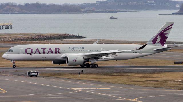 Airbus A350-900 (A7-ALF) - Spotter spotting the arrival of the first Qatar Airways A350 service to Boston Logan