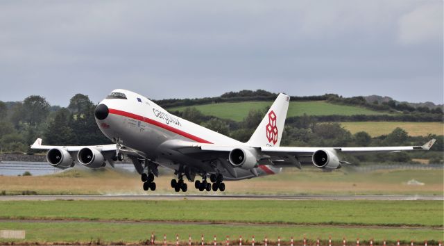 Boeing 747-400 (LX-NCL) - cargolux (retro livery) b747-4f lx-ncl dep shannon for luxembourg after paint by iac 14/7/20.