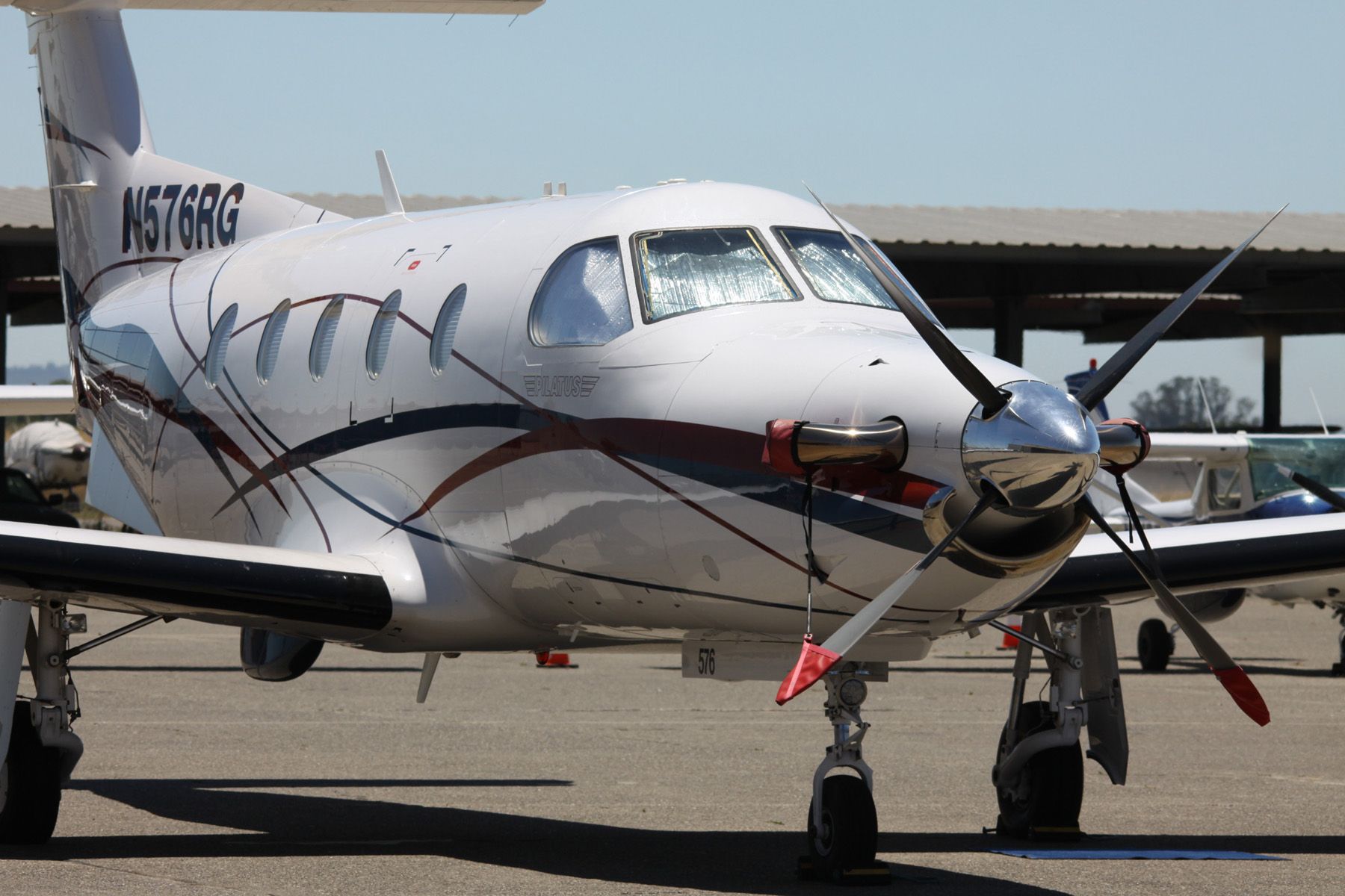 Pilatus PC-12 (N576RG) - Parked, awaiting a flight  06-22-2015