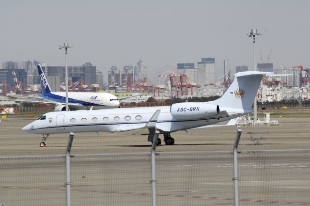 Gulfstream Aerospace Gulfstream V (A9C-BRN) - Visit at Haneda Intl Airport on 2013/03/21 "Bahrain Royal Flight"