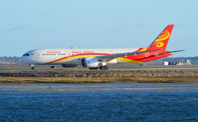 Boeing 787-9 Dreamliner (B-7835) - Hainan Airlines Boeing 787-9 taxiing to Runway 22L for departure at Boston Logan.