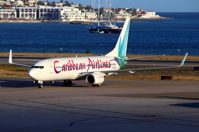 Boeing 737-800 (9Y-BGI) - View from the Terminal.In rolling