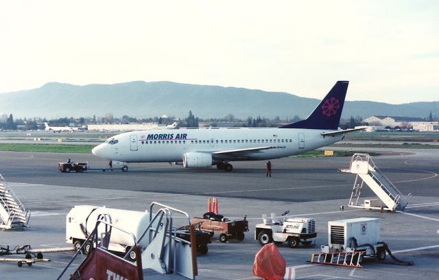 BOEING 737-300 (N784MA) - N784MA on push back for Laughlin NV from San Jose CA. This jet now with Southwest Airlines as N691SW.