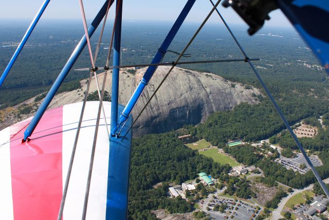 WACO OHIO YMF (N30169) - An excellent view of Stone Mountain on a clear morning from a 1941 WWII-era trainer. Also my first ever ride inside an aircraft. Photo taken on 9/4/2021.