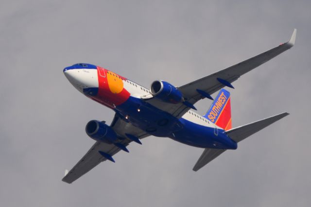 — — - Southwest 737 with the Colorado paint scheme departs Nashville March 3, 2020.