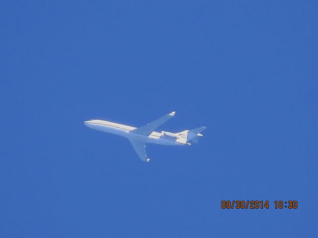 BOEING 727-200 (N725CK) - Kalitta Charters flight 725 from SDF to ONT over Baxter Springs Kansas (78KS) at 30,000 feet.